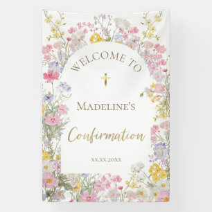 Wiesenblumen Konfirmation Willkommen Banner