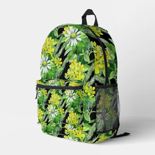 Wiesenblumen-Muster Bedruckter Rucksack (Rückseitige Ecke Rechts)