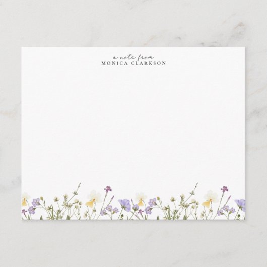 Wiesenblumen-Notizkarte Einladung (Vorderseite)