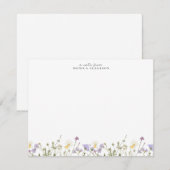 Wiesenblumen-Notizkarte Einladung (Vorne/Hinten)