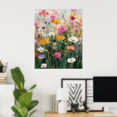 Wiesenblumen-Ölgemälde in bunten Farben Poster (Heimbüro)