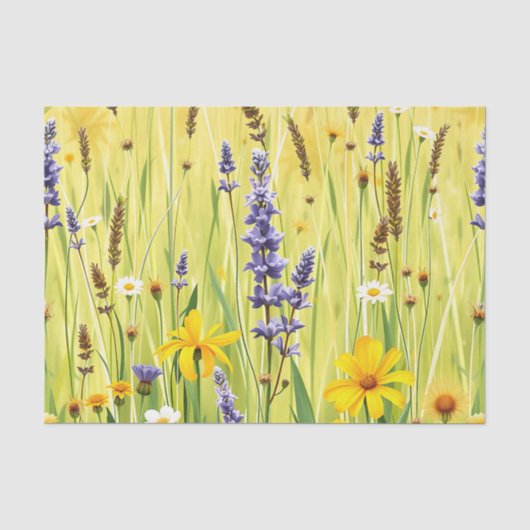 Wiesenblumen-Sommer-Muster Seidenpapier (Vorderseite)