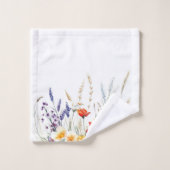 Wiesenblumen und Lavendel Badhandtuch Set (Waschlappen)
