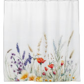 Wiesenblumen und Lavendel Duschvorhang (Vorderseite)