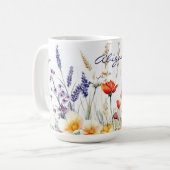 Wiesenblumen und Lavendel Kaffeetasse (Vorderseite Links)