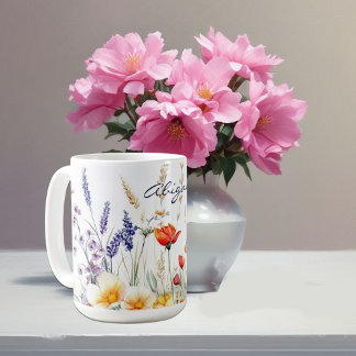 Wiesenblumen und Lavendel Kaffeetasse