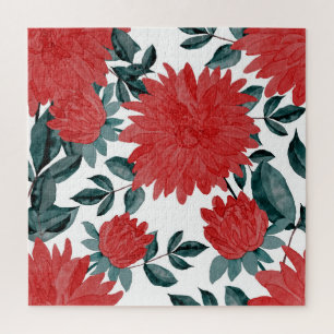 Wiesenblumen: Vintage-Wasserfarbene Nahtlose Muste Puzzle