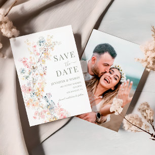 Wiesenblumenschaden fallen Save the Date Foto Einladung