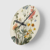 Wiesenblumenstrauß Runde Wanduhr (Winkel)