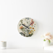 Wiesenblumenstrauß Runde Wanduhr (Zuhause)