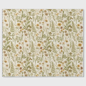 Wiesenbotanische Blumenillustrationen Gräser Geschenkpapier (Flach)