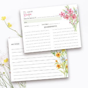 Wiesenbrautstrauß-Rezeptkarte für Brautparty Postkarte