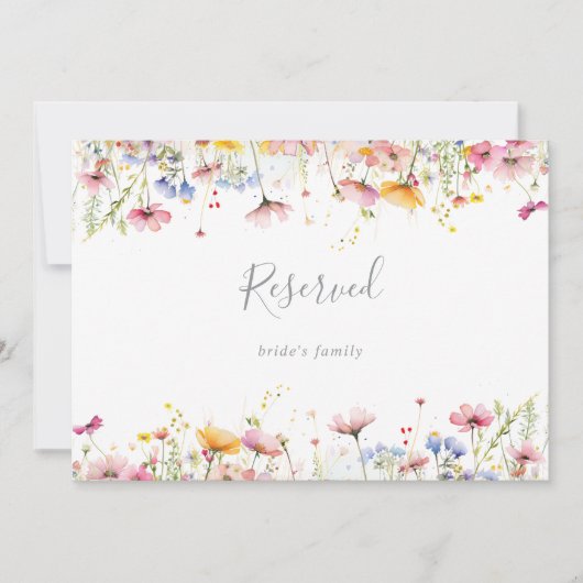 Wiesenfarbige Wildblume Hochzeit vorbehaltenes Zei (Vorderseite)
