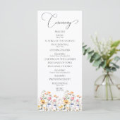 Wiesenhochzeit mit Wildblumen Zeremonieprogramm (Stehend Vorderseite)