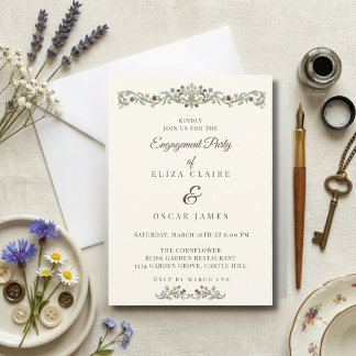 Wiesenhochzeit-Verlobungsfeier Coquette Wildflower Einladung