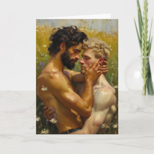 Wiesenlandschaft mit Wildblumen in der goldenen St Karte