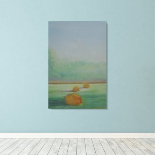 Wiesenlandschaft: unangenehmer Morgen Leinwanddruck