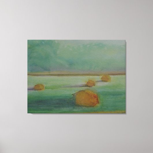 Wiesenlandschaft: unangenehmer Morgen Leinwanddruck (Vorderseite)