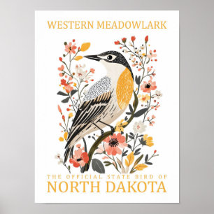 Wiesenlerche Norddakota USA Poster