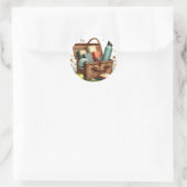 Wiesenlesepicknick Runder Aufkleber (Tasche)