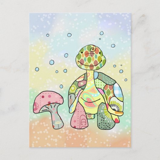 Wiesenschildkröte Postkarte (Vorderseite)