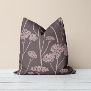 Wiesenstille Tiefes Aschgrau Staubiges Mauve Kissen