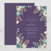 Wiesenveilchen-Mint-Gemalte Hochzeit Einladung (Vorne/Hinten)