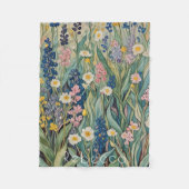 Wiesenweiher: Pastellfarben-Wildblumen Fleecedecke (Vorderseite)