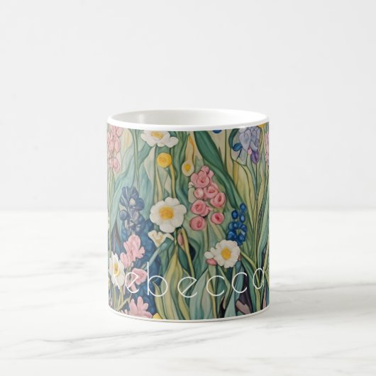 Wiesenweiher: Pastellfarben-Wildblumen Kaffeetasse (Mittel)