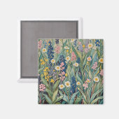 Wiesenweiher: Pastellfarben-Wildblumen Magnet (Vorderseite/Rückseite)