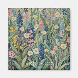 Wiesenweiher: Pastellfarben-Wildblumen Magnet