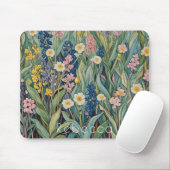 Wiesenweiher: Pastellfarben-Wildblumen Mousepad (Mit Mouse)