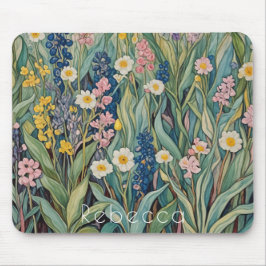 Wiesenweiher: Pastellfarben-Wildblumen Mousepad