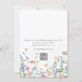 Wiesenwildblumen Sommer QR-Code RSVP Hochzeit Einladung (Rückseite)