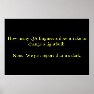 Wieviele QA-Ingenieure es tut, zur Änderung zu Poster