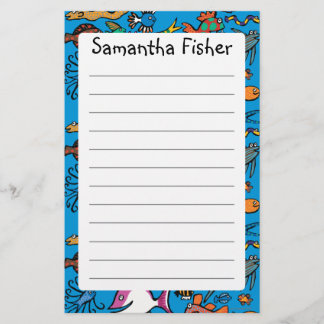 Wieviele verschiedenen Fische können Sie sehen? Briefpapier