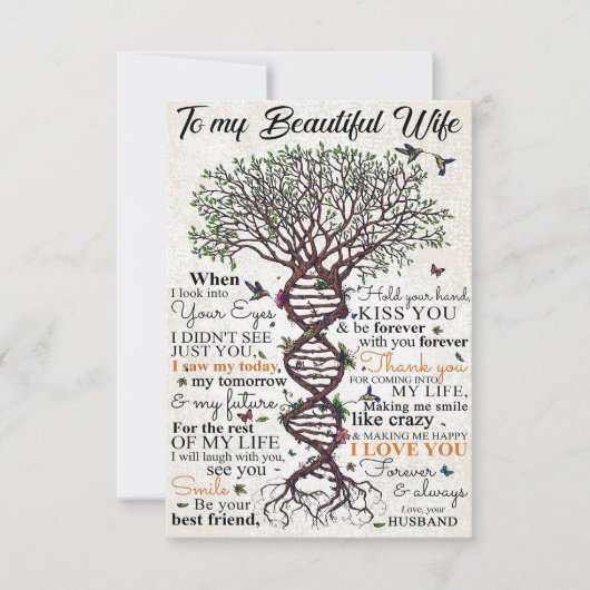 Wife Art To My Beautiful Wife Dankeskarte (Vorderseite)