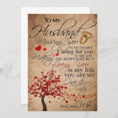 Wife Art To My Husband Missing You Dankeskarte (Vorne/Hinten)