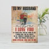 Wife Art To My Husband Never Forget Dankeskarte (Stehend Vorderseite)