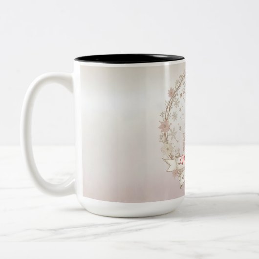 Wife Christmas Mug – Personalized Reindeer Zweifarbige Tasse (Links)