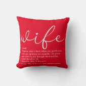 Wife Elegant Modern Chic Script Red Personalized Kissen (Vorderseite)