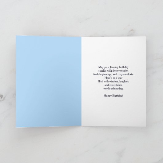 Wife Happy January Birthday Snowy Owl Karte (Innenseite)