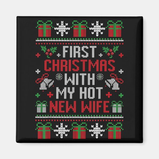Wife Husband First Christmas Just Married Christma Magnet (Vorne)