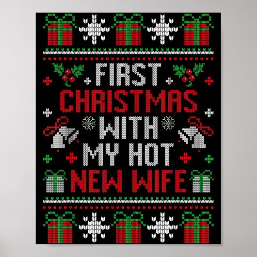 Wife Husband First Christmas Just Married Christma Poster (Vorne)