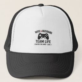 “Wife & Husband Team Life Cap – Just Married Coupl Truckerkappe