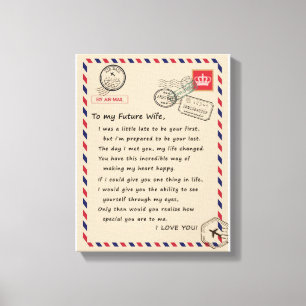 Wife Lovers   An meine zukünftige Frau, ich liebe  Leinwanddruck