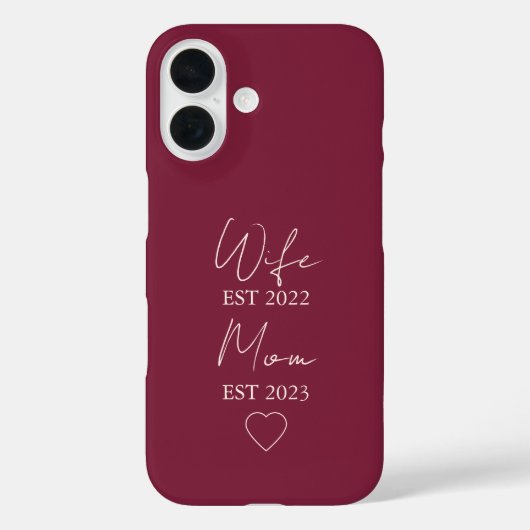 Wife & Mom Est. – Minimalist Valentine Gift Case-Mate iPhone Hülle (Rückseite)