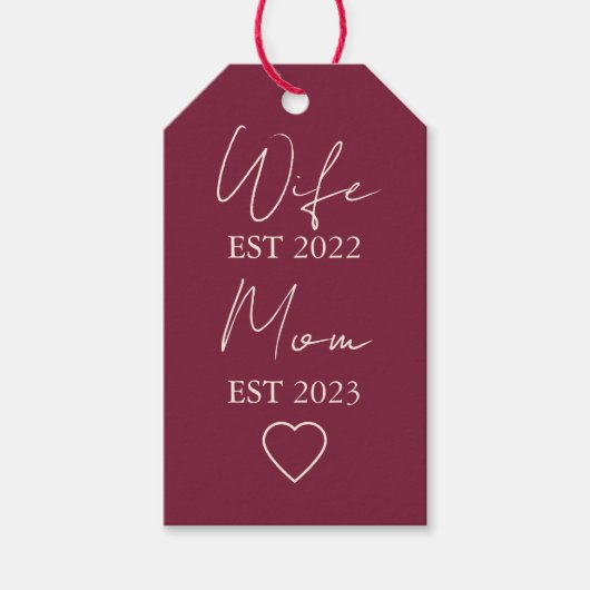 Wife & Mom Est. – Minimalist Valentine Gift Geschenkanhänger (Vorderseite)