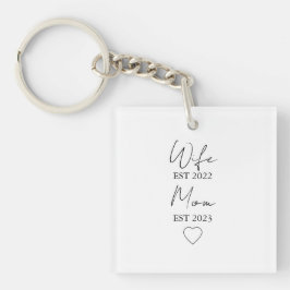 Wife & Mom Est. – Minimalist Valentine Gift Schlüsselanhänger