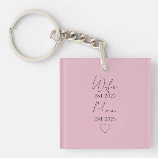 Wife & Mom Est. – Minimalist Valentine Gift Schlüsselanhänger (Vorderseite)